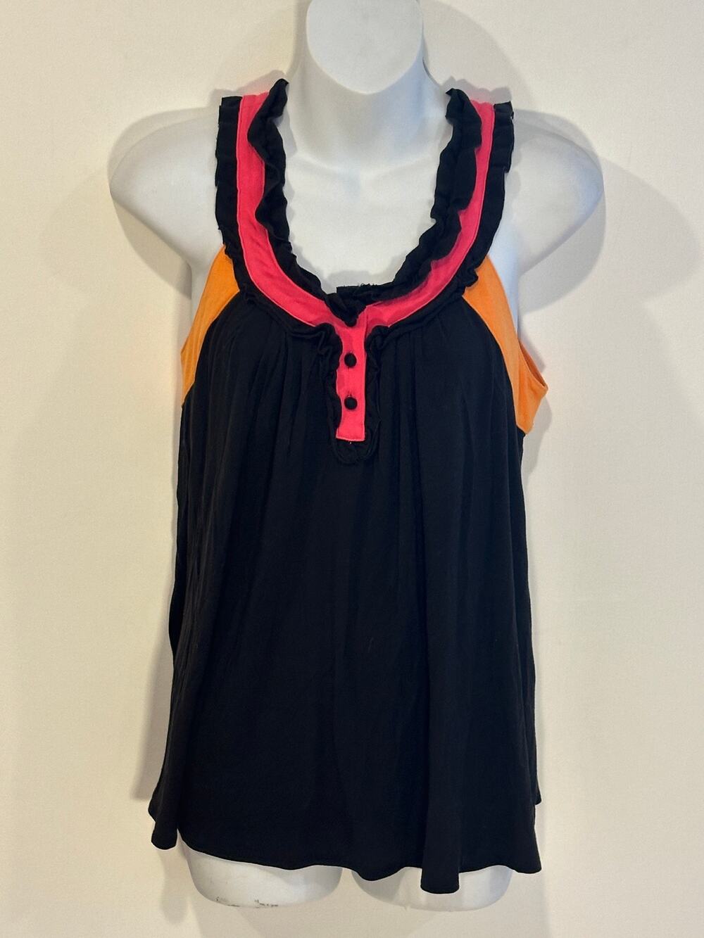 Vintage Moda International Victoria's Secret Colorblock Ruffle Cami Tank Top L